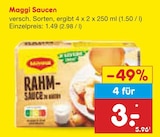 Saucen im Angebot bei Netto Marken-Discount in Frechen Saucen Angebote von Maggi bei Netto Marken-Discount Frechen für 3,00 €
