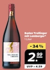 Trollinger mit Lemberger von Baden im aktuellen Netto mit dem Scottie Prospekt für 2,99 €