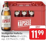 Käpsele Helles im Angebot bei EDEKA in Künzelsau Käpsele Helles Angebote von Stuttgarter Hofbräu bei EDEKA Künzelsau für 11,99 €