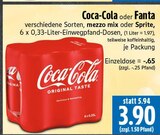 Aktuelle Coca Cola Angebote bei EDEKA in Gießen Aktuelles Coca-Cola oder Fanta Angebot bei EDEKA in Gießen ab 0,65 €