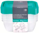 Lot de 5 boîtes de conservation 0,5 l - Carrefour Home en promo chez Supermarchés Match Lot de 5 boîtes de conservation 0,5 l - Carrefour Home dans le catalogue Supermarchés Match