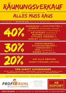 Aktueller Profi Ruhl Ochsenfurt Prospekt Profi Ruhl Prospekt Ochsenfurt "RĂ€umungsverkauf" mit 2 Seiten