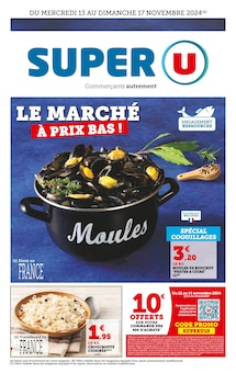 Prospectus Super U à Courléon, "Le marché à prix bas !", 9 pages de promos valables du 13/11/2024 au 17/11/2024