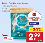 Katzennahrung Huhn oder Lachs Angebote von Purina One bei Netto Marken-Discount Buchholz für 2,99 €