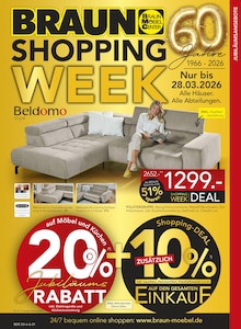 Couch im BRAUN Möbel-Center Prospekt "BRAUN SHOPPING WEEK" mit 20 Seiten (Reutlingen)