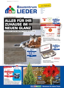 Bauzentrum Lieder Halver Prospekt der aktuellen Woche, gültig von 08.11.2025 bis 29.11.2025 Aktueller Bauzentrum Lieder Halver Prospekt "ALLES FÜR IHR ZUHAUSE IM NEUEN GLANZ" mit 4 Seiten
