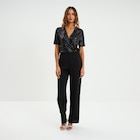 Combinaison pantalon buste sequins noir femme - La Halle Combinaison pantalon buste sequins noir femme à 25,19 € dans le catalogue La Halle