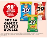 -60% de remise immédiate sur le 2ème produit identique sur la gamme 3D Lay's Bugles - Lay's en promo chez Super U -60% de remise immédiate sur le 2ème produit identique sur la gamme 3D Lay's Bugles - Lay's dans le catalogue Super U