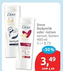 Bodymilk oder -lotion von Dove für 3,49 € bei budni im Angebot Bodymilk oder -lotion von Dove im aktuellen budni Prospekt
