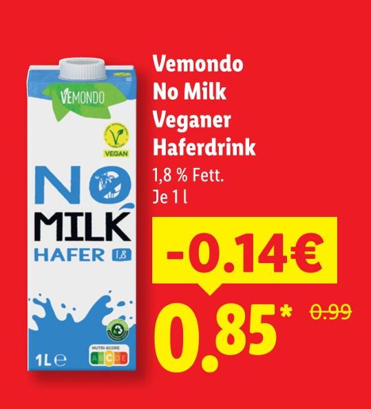 No Milk Veganer Haferdrink