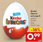 Überraschungs Ei Angebote von Kinder bei Netto Marken-Discount Krefeld für 0,99 €
