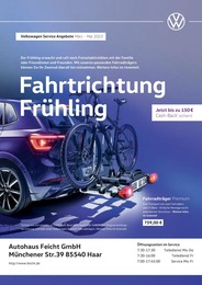 Volkswagen Prospekt "Fahrtrichtung Frühling" für Baldham, 1 Seite, 01.03.2023 - 31.05.2023 Volkswagen Prospekt "Fahrtrichtung Frühling" für Baldham, 1 Seite, 01.03.2023 - 31.05.2023