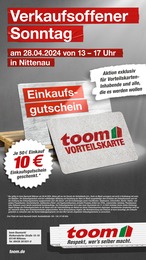 toom Baumarkt Prospekt für Nittenau: "Verkaufsoffener Sonntag", 1 Seite, 28.04.2024 - 28.04.2024