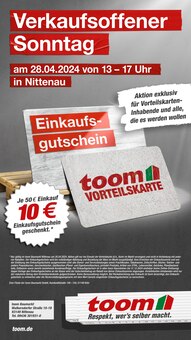 toom Baumarkt Prospekt Verkaufsoffener Sonntag mit  Seite in Holzheim (Forst) und Umgebung
