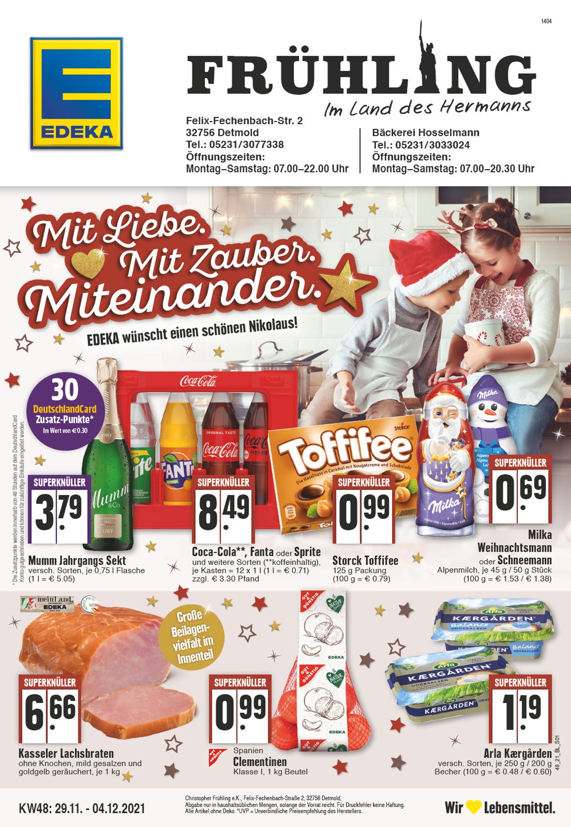 EDEKA Prospekt für Detmold mit 24 Seiten EDEKA Prospekt für Detmold: "Aktuelle Angebote", 24 Seiten, 29.11.2021 - 04.12.2021