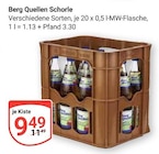 Aktuelles Berg Quellen Schorle Angebot bei GLOBUS in Mannheim ab 9,49 €