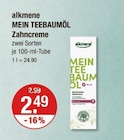 MEIN TEEBAUMÖL Zahncreme von alkmene im aktuellen V-Markt Prospekt für 2,49 €