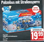 Polizeibus mit Straßensperre von Playmobil im aktuellen EDEKA Prospekt