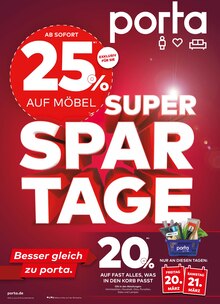 porta Möbel Alfter Prospekt "SUPER SPAR TAGE" mit 8 Seiten