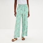 Pantalon large fluide taille élastiquée ecru femme en promo chez La Halle Créteil à 9,99 €