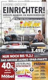 Möbel Inhofer Prospekt "DAS GROSSE JAHRES-SPAR-PAKET!" für Erding, 22 Seiten, 02.02.2023 - 11.02.2023