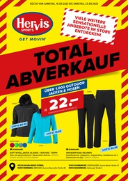 Hervis Sports Prospekt "TOTAL ABVERKAUF" für Nürnberg, 4 Seiten, 16.09.2023 - 23.09.2023 Hervis Sports Prospekt "TOTAL ABVERKAUF" für Nürnberg, 4 Seiten, 16.09.2023 - 23.09.2023