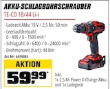 Akku-Schlagbohrschrauber TE-CD 18/44 Li-i im Angebot bei OBI in Filderstadt Akku-Schlagbohrschrauber TE-CD 18/44 Li-i Angebote bei OBI Filderstadt für 59,99 €