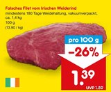 Aktuelles Falsches Filet vom Irischen Weiderind Angebot bei Netto Marken-Discount in Fürth ab 1,39 €