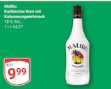 Karibischer Rum mit Kokosnussgeschmack Angebote von Malibu bei GLOBUS Hofheim für 9,99 €