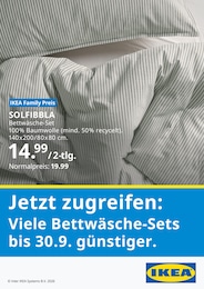 Der aktuelle IKEA Prospekt "Jetzt zugreifen: Viele Bettwäsche-Sets bis 30.09. günstiger."