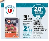 Viande séchée de boeuf ou viande de grisons -25% de sel - U en promo chez Super U Castres à 2,88 €