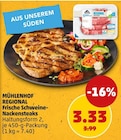 Frische Schweine-Nackensteaks Angebote von Mühlenhof regional bei Penny Gladbeck für 3,33 €