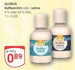 Kaffeemilch im Angebot bei GLOBUS in Jena Kaffeemilch Angebote von Globus bei GLOBUS Jena für 0,89 €