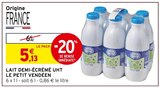 Lait demi-écrémé UHT - Le Petit Vendéen en promo chez Intermarché Super Niort à 5,13 €