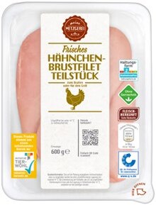 Huhn von MEINE METZGEREI im aktuellen ALDI SÜD Prospekt Hähnchenbrustfilet, Teilstück von MEINE METZGEREI für 3,99 € bei ALDI SÜD im Angebot