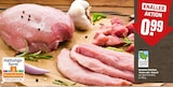 Schweine-Schnitzel oder -Braten oder -Gulasch von Geprüfte Qualität Schleswig-Holstein für 0,99 € bei REWE im Angebot Schweine-Schnitzel oder -Braten oder -Gulasch von Geprüfte Qualität Schleswig-Holstein im aktuellen REWE Prospekt
