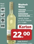 Trocken Weisser Burgunder Deutschland von Maybach im aktuellen combi Prospekt