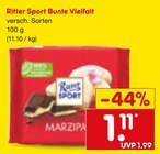 Bunte Vielfalt Angebote von Ritter Sport bei Netto Marken-Discount Solingen für 1,11 €