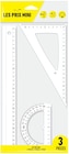 Kit de traçage 3 pièces - Règle 30 cm - équerre et rapporteur en blister - Les Prix Mini en promo chez Bureau Vallée Kit de traçage 3 pièces - Règle 30 cm - équerre et rapporteur en blister - Les Prix Mini dans le catalogue Bureau Vallée