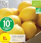 Promo Citron jaune bio à 1,19 € dans le catalogue Intermarché Hyper à Pontivy