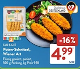 Puten-Schnitzel, Wiener Art Angebote von FAIR & GUT bei ALDI SÜD Reutlingen für 4,99 €