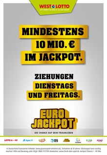 Gesellschaftsspiele im Westlotto Prospekt "Diesen Freitag rd. 115 Mio. €" mit 3 Seiten (Duisburg)