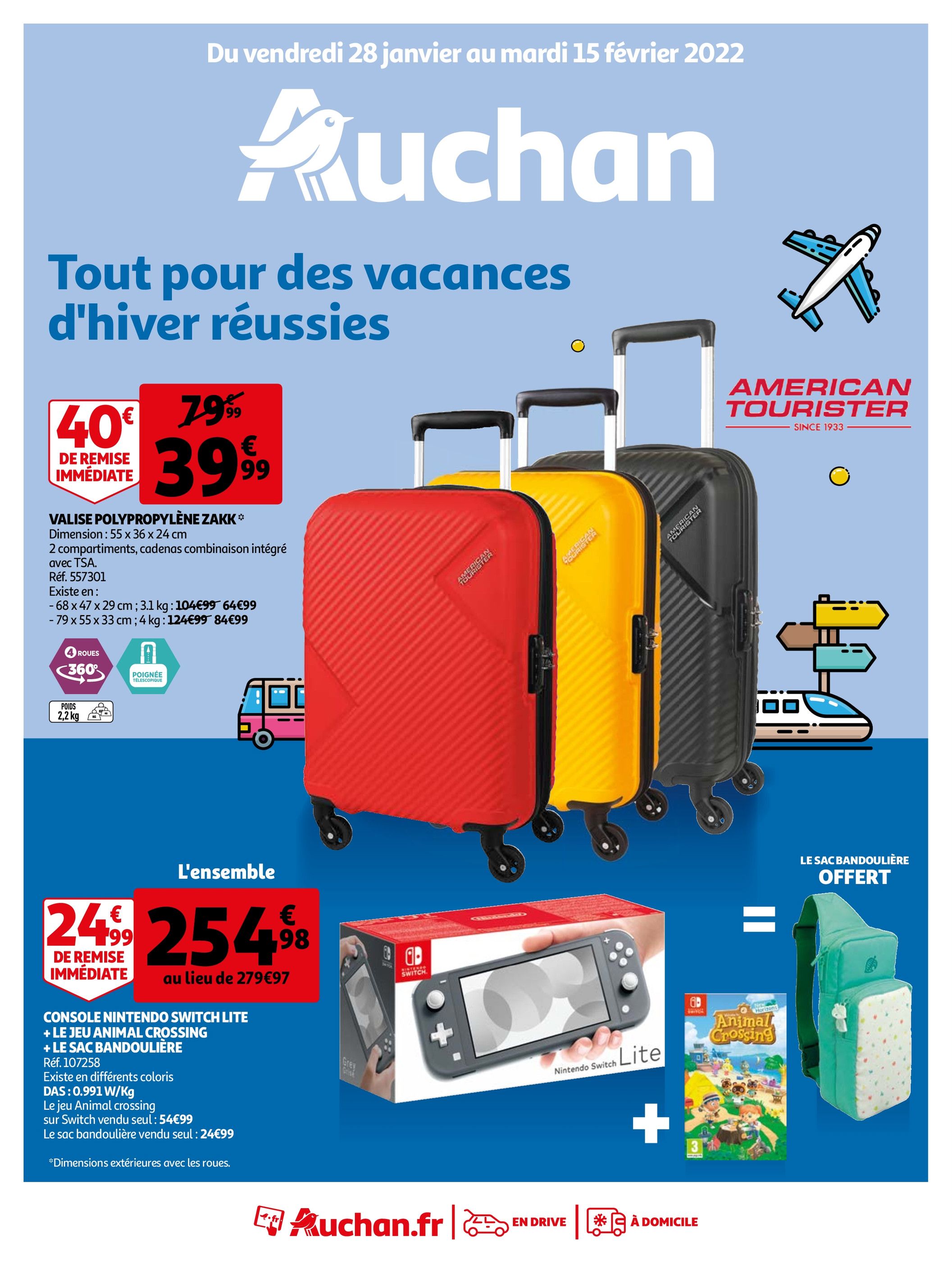 Catalogue Auchan à Strasbourg, avec 24 pages Prospectus Auchan à Strasbourg, "Tout pour des vacances d'hiver réussies", 24 pages, 28/01/2022 - 15/02/2022