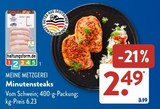 Minutensteaks von Meine Metzgerei im aktuellen ALDI SÜD Prospekt für 2,49 €