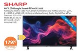 LED Fernseher im V-Markt Prospekt LED Google Smart-TV 40GF2265E von SHARP im aktuellen V-Markt Prospekt für 179,00 €