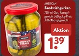 Sandwichgurken von American im aktuellen ALDI SÜD Prospekt für 1,39 €