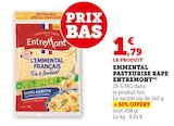 Emmental pasteurisé râpé - Entremont en promo chez U Express Emmental pasteurisé râpé - Entremont dans le catalogue U Express