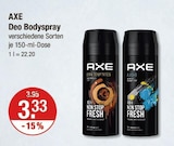 Deo Bodyspray von AXE im aktuellen V-Markt Prospekt für 3,33 €