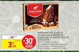Bâtonnet de glace à la vanille enrobé de chocolat et noisettes x4 à Intermarché dans Roumazières-Loubert Bâtonnet de glace à la vanille enrobé de chocolat et noisettes x4 à Intermarché dans Roumazières-Loubert