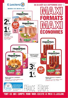 Prospectus E.Leclerc de la semaine "MAXI FORMATS MAXI ÉCONOMIES" avec 1 pages, valide du 26/08/2025 au 06/09/2025 pour Borgo et alentours